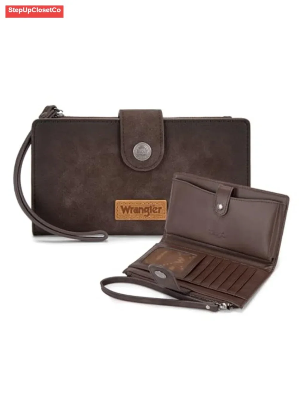 Womens Wristlet Wallet with Phone Pocket RFID Blocking Bifold Card Case